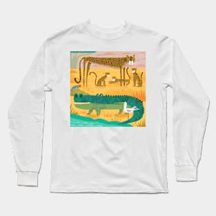 Croc with cheetahs Long Sleeve T-Shirt